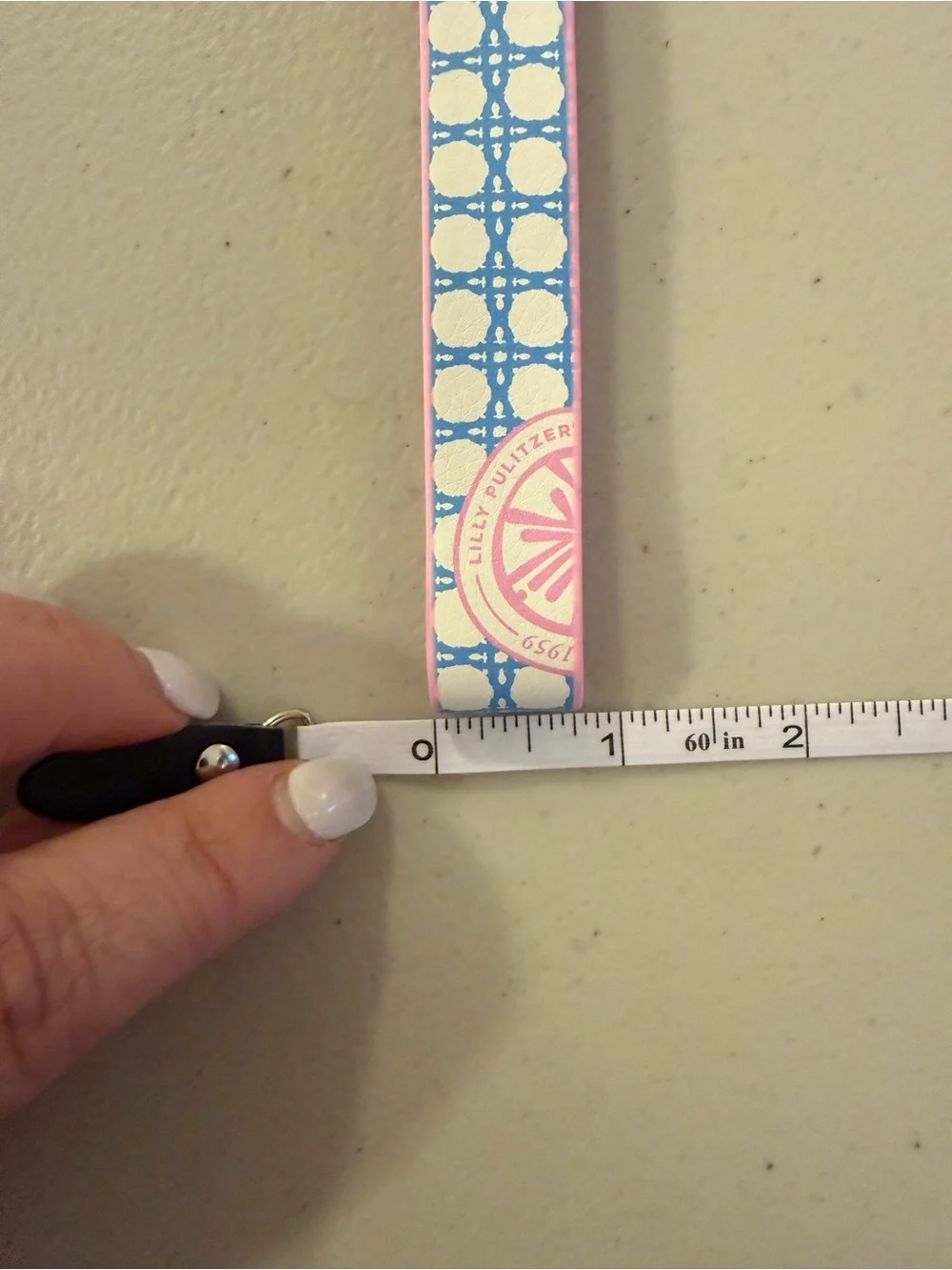 Lilly Pulitzer Strap Keychain in ‘Frenchie Blue Caning’ - *NWT*